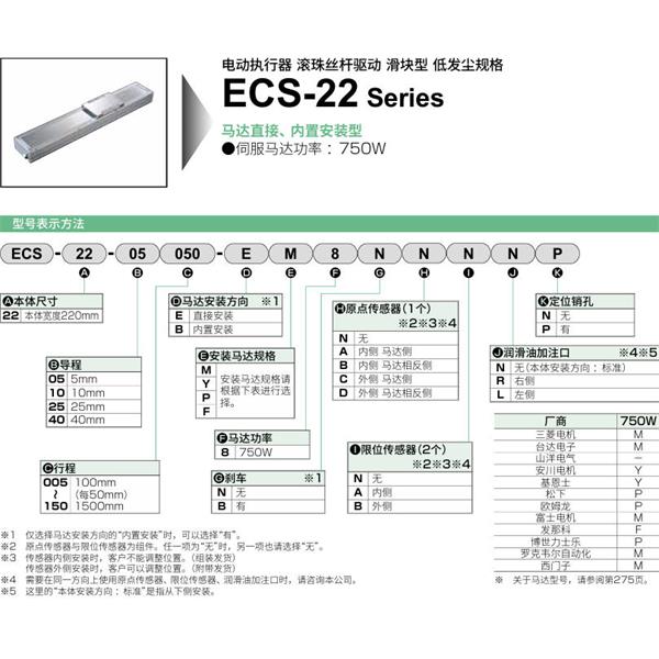 CKD喜開理電動執行器（無馬達型）滑塊型ECS-22-25025-EM8NNNNN
