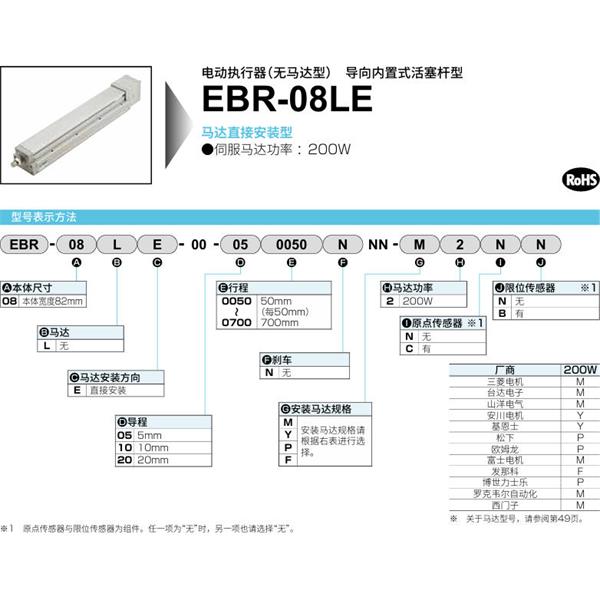 CKD喜開理電動(dòng)執(zhí)行器（無(wú)馬達(dá)型）滑塊型EBR-08LE-00-100600NNN-F2CB