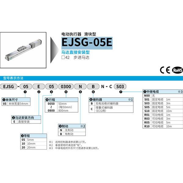 CKD喜開理電動執(zhí)行器（無馬達型）滑塊型EJSG-05E050050NBN-CS01