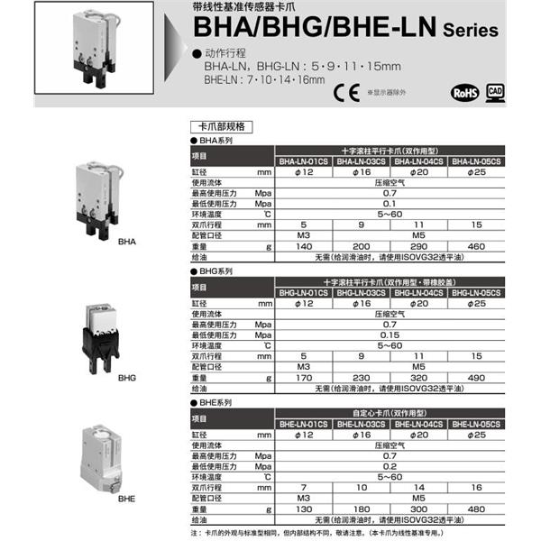 CKD喜開理帶線性基準傳感器卡爪BHE-LN-04CS-10HCLDSDN