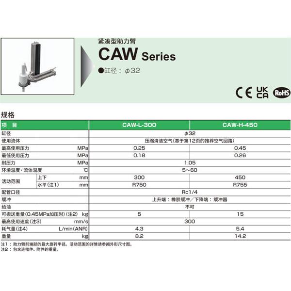 CKD喜開理緊湊型機械臂CAW-L-450-BV40