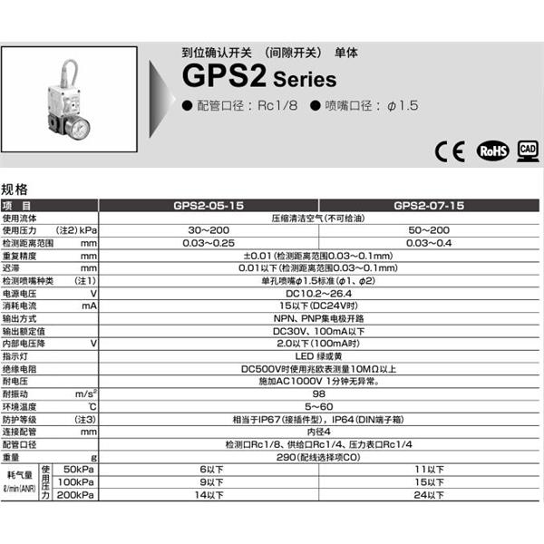 CKD喜開理到位確認(rèn)開關(guān)GPS2-07-15-NGTL-B-G2