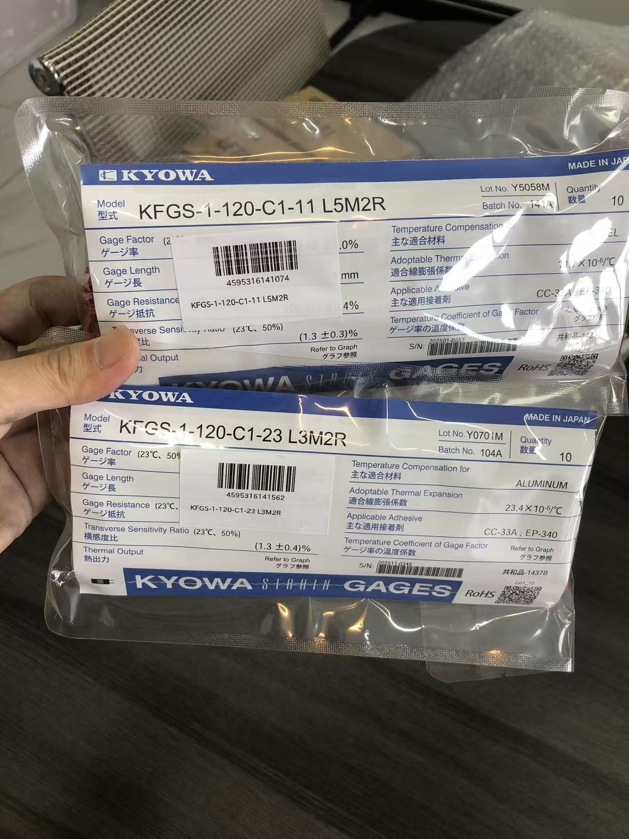 日本KYOWA共和KFGS通用箔式應變片KFGS-10-120-D16-11 L15C2R